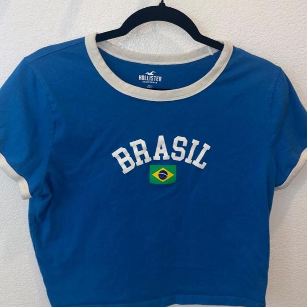 Hollister-co Women's Blue Crop-top